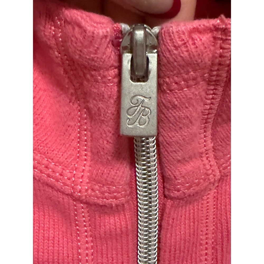 Tommy Bahama Pink Ribbed Full Zip Vest Mock Neck Cotton Blend Small - Picture 6 of 8